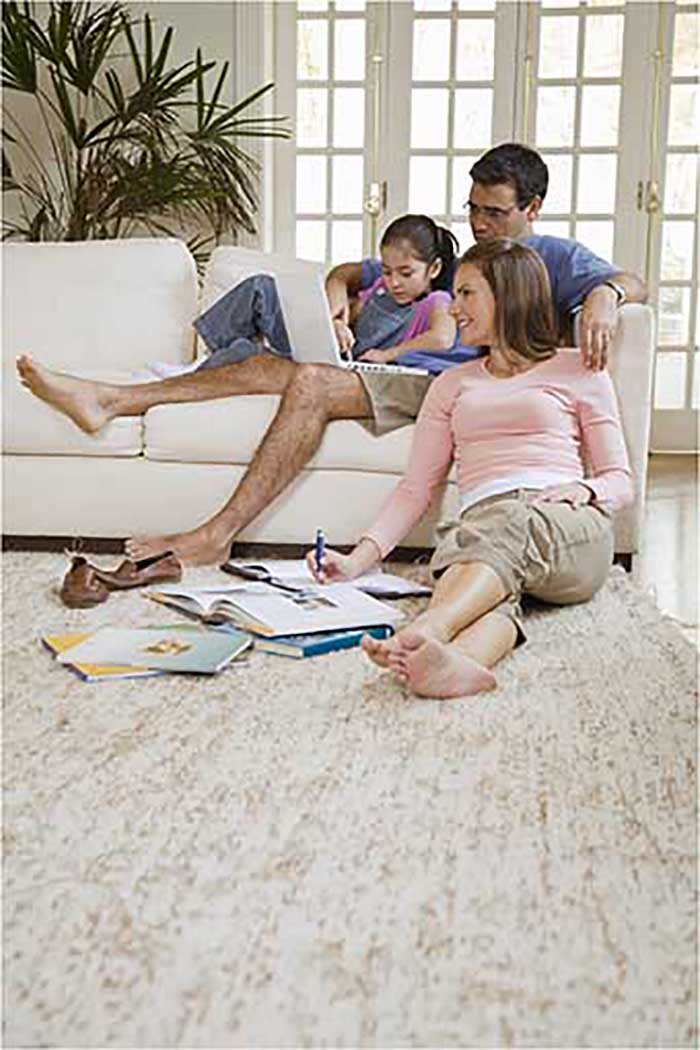 Family in living room